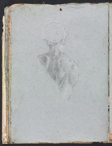 Verona Skissebok: Nakent hode og skuldre bakfra, side 62, 1760. av Francesco Lorenzi