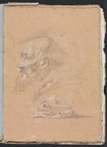 Verona Skissebok: Munk i profil med draperi side 87, 1760.
