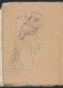 Verona Skissebok: Rams head side 12, 1760. av Francesco Lorenzi