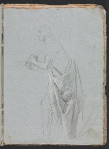 Verona Skissebok: Stående hann med draperi side 19, 1760. av Francesco Lorenzi