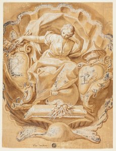 Allegorisk figur med Arms of Alexander VIII (Ottoboni) og Arms of Papacy