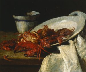 Stilleben med krepsdyr (olje på lerret) av Francesco Paolo Palizzi