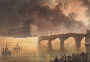 Fest for generell fred gitt i Paris 18. Brumaire. Kongebroen, 1801-2 av Francesco Piranesi