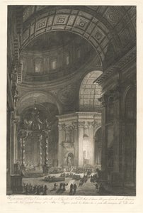 Interiør av St. Peter, med belysning av St. Peters kors av Francesco Piranesi