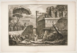 Utsikt over graven til Marnia i av Francesco Piranesi