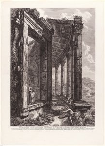 Utsikt over døren og peristylen til Vesta-tempelet av Francesco Piranesi