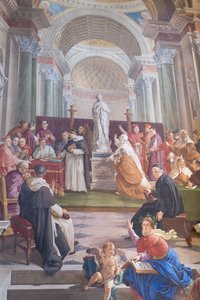 Diskusjon om den ubesmittede unnfangelsen (fresco) (detalj av 3362150)