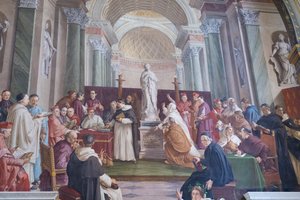 Diskusjon om den ulastelige unnfangelsen (fresco)