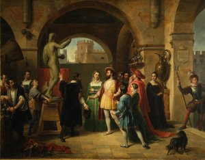 Francis I i studioet til Benvenuto Cellini, 1837