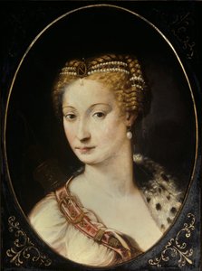 Portrett av Diane de Poitiers (1499 - 1566) Lady of Breze, hertuginne av Valentinois. Maleri av Francesco Primaticcio, kjent som The Primatice (1504 - 1570)