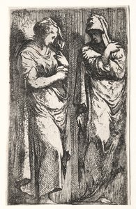 To romerske kvinner. av Francesco Primaticcio