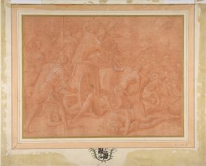Ulysses og hans følgesvenner kjemper mot cikonene før byen Ismaros, Study..., 1555-60.