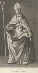 Den hellige Andrea Corsini kledde seg som biskop av Fiesole, holdt et korsbord og så ..., ca. 1780-1841.