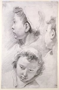 Tre studier av en ungdoms leder av Francesco Salvator Fontebasso