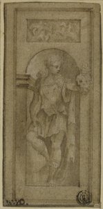 Nisjestatue av David med Goliat-hodet av Francesco Salviati