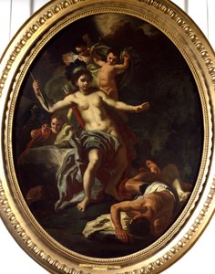 Allegory of America Maleri av verkstedet av Francesco Solimena (1657-1747) (ec.ital.) 1738 La Rochelle, Museum of the New World. av Francesco Solimena
