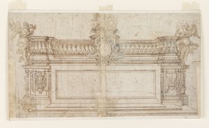 Opprissing av et alter med alternative forslag av Francesco Solimena