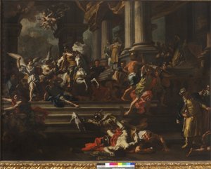 Heliodorus utvist fra Jerusalems tempel, 1720-24 av Francesco Solimena