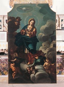 Immaculate Conception, maleri på lerret tilskrevet Francesco Solimena (1657-1747), katedralen i San Pardo, Larino, Molise, Italia av Francesco Solimena