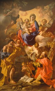 Madonna og barn mellom St Peter og St Paul av Francesco Solimena (1657-1747) av Francesco Solimena
