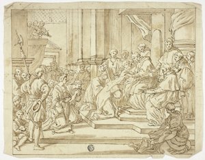 Pave velsignende nonne av Francesco Solimena
