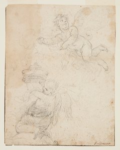 Studie av Two Putti av Francesco Solimena