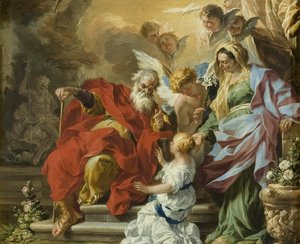 The Education of the Virgin, ca. 1680 (olje på kobber) av Francesco Solimena