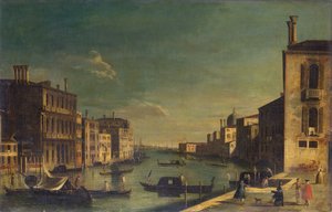 Canal Grande ser østover fra Campo San Vio mot Bacino (olje om bord))