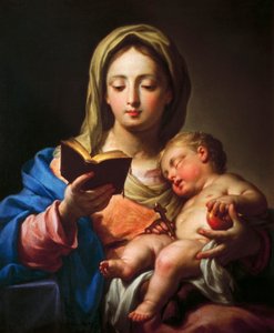 Madonna med barn (olje på lerret)