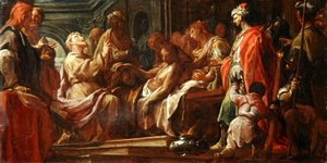 Studie for Saint Matthew Resuscitating the Son of the King of Etiopia (olje på lerret) av Francesco Trevisani