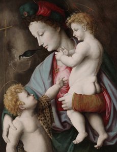 Madonna og barn med St. John, ca. 1525 (olje på panel)