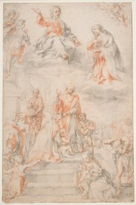 Den hellige Ansano døper Sieneserne, ca. 1593 (kritt på papir)