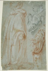 Tre studier for den oppstandne Kristus tilbedt av en kvinnelig hellig og San Silvestro Gozzalini, 1607 av Francesco Vanni