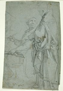 Two Ecclesiastics: Study for the Disputation on the Holy Sacrament, 1606-10 av Francesco Vanni