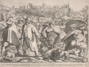 Brutto Buono steinet av fiendene hans av Francesco Villamena