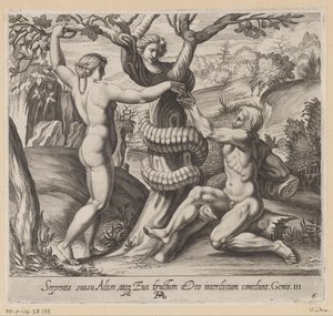 Eva tilbyr Adam den forbudte frukten Malerier i Raphaels Loggia (serietittel) La Sacra Genesi (serietittel)