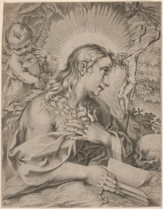 Den angrende Magdalena av Francesco Villamena after Francesco Vanni