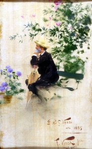 Portrett av Giuseppe Verdi av Vinea Francesco (1845 - 1902). 1885. Museet for Scala, Milano.