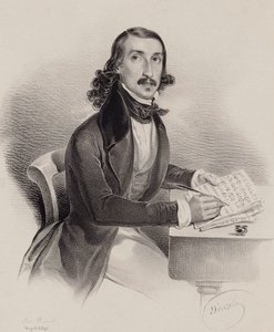 Portrett av sangeren og komponisten Giacinto Marras 1810-1883, 1840. av Francesco Wenzel