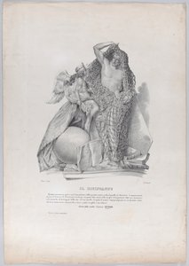 Prins Raimondo di Sangro løsner seg fra nettet av verdslige bekymringer med ..., ca. 1840-50. av Francesco Wenzel