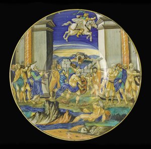 Tallerken med scene fra Ariostos Orlando Furioso, 1531 (maiolica)