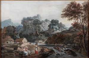 Landskap, ca 1760-1770 (Akvarell på papir)