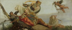 The Sleeping Rinaldo Crowned with Flowers av Armida (tidligere kalt Sleeping Mars)