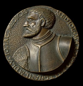 Byste av Gian Giacomo de Medici dit il Medeghino (1497-1556), italiensk Condottiero-medalje laget av Francesco da Sangallo dit il Margotta (1494-1576) Firenze, National Museum of the Bargello av Francesco da Sangallo