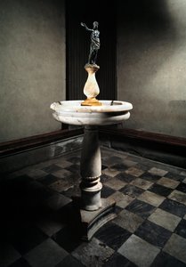 Stoup med statue av døperen Johannes av Francesco da Sangallo