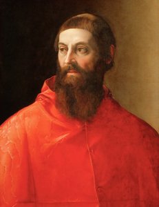 Rodolfo Pio de Carpi (Rodolphe de Carpi) (1500-1564) - Portrett av kardinal Rodolfo Pio , av Rossi, Francesco, de (1510-1563). Olje på lerret, ca 1545. Mål : 71,5x57 cm. Kunsthistorisk museum, Vienne