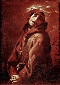 Saint Francois av Assisi i ekstase Maleri av Francesco del Cairo (1607-1665) 1600-tallet søn 74x53 cm Milano, Musei Civici del Castello Sforzesco