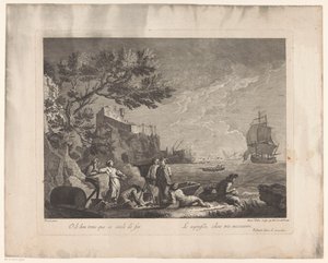 Figurer ved sjøen Landskap med fiskere (serietittel) av Francesco del Pedro