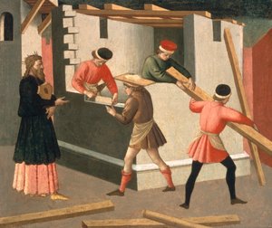 Byggingen av Jerusalems tempel, ca. 1445 (tempera på panel) av Francesco di Stefano Pesellino