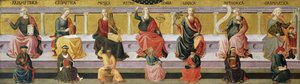""de syv liberale kunster"" (aritmetikk, geometri, musikk, astrologi, logikk, retorikk og grammatikk) Maleri av Francesco di Stefano Pesellino (1422-1457) rundt 1450 Birmingham Museum of Art, Birmingham, Alabama USA ©DeAgostini/Leemage